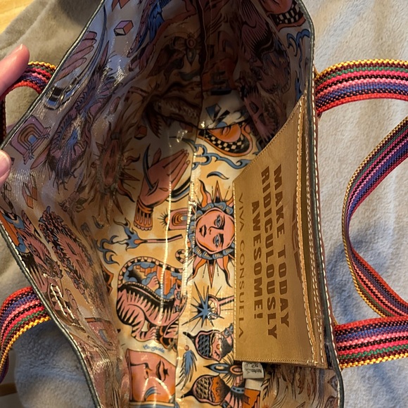 Consuela Brown Tote Bag in Vico Design with Multicolor Straps - GUC - Picture 12 of 16